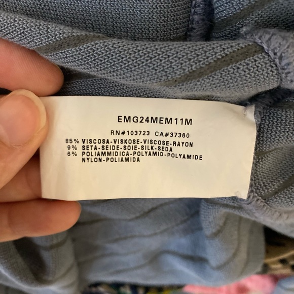 Armani Collezioni Blue Fitted Button down Sweater - Picture 7 of 7